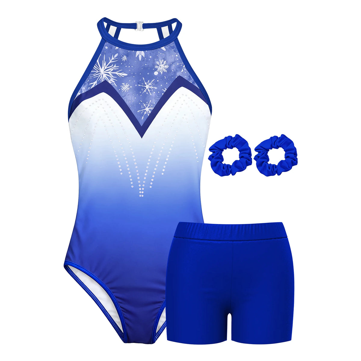 Gymnastics Leotard for Girls Athletic Gymnastics Unitard Halter Neck Biketard Tumbling Activewear for Kids No Diamond