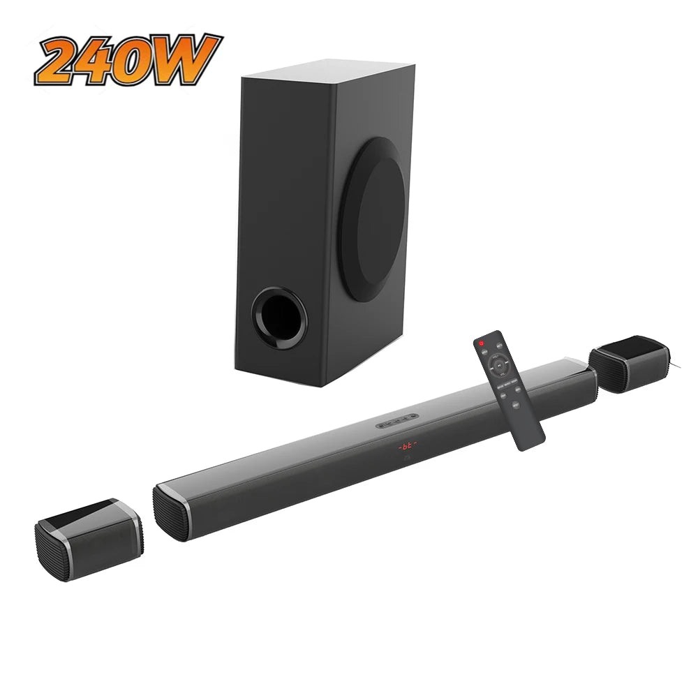 36-Inch 5.1 channel home theater surround sound speaker with subwoofer TV surround sound with TV ARC, coaxial, optical