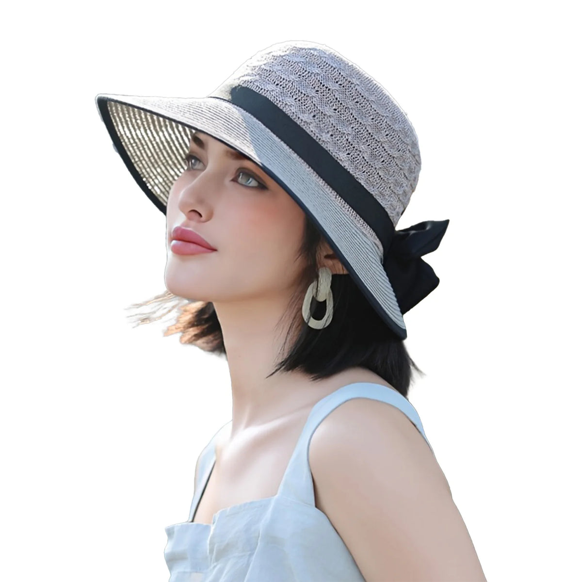 Wide Brim Straw Sun Hat Summer Beach Straw Sun Hat Beach Vacation Sun Protection Sun Hats for Summer Spring Fall Beach Gift