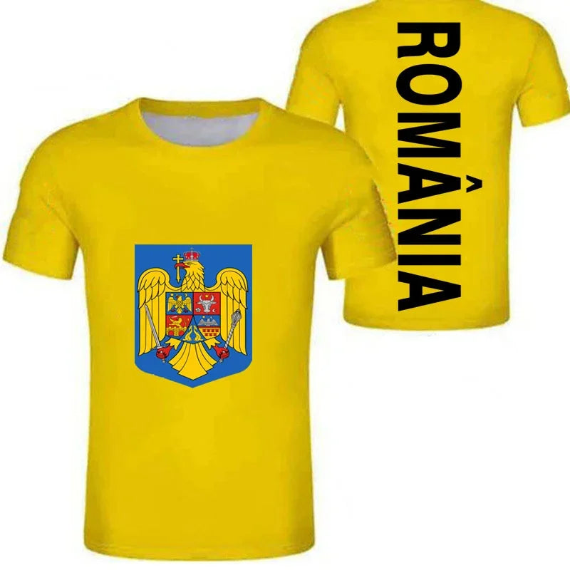 Romania Flag Football Graphic T-Shirt – Unisex Streetwear