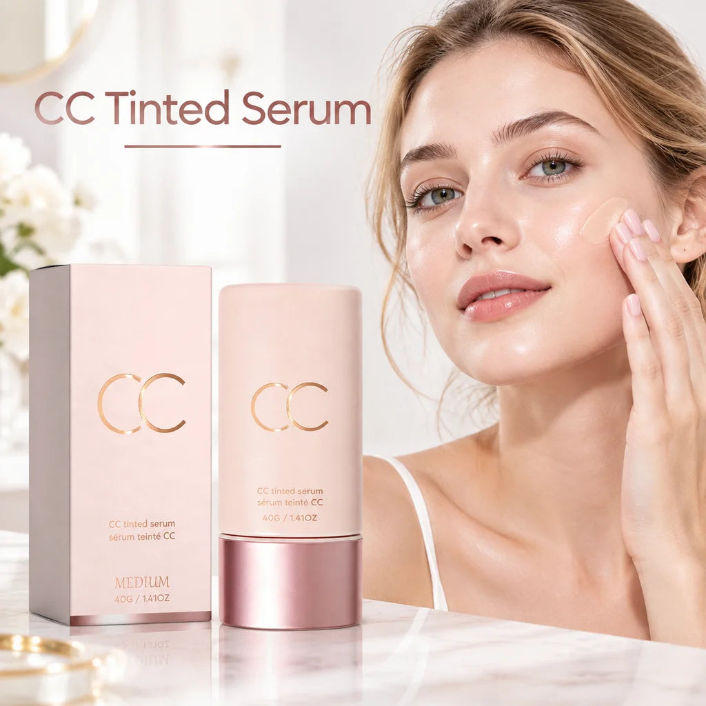 CC Tinted Serum Face Makeup, Color Correcting Moisturizing Skin Tint, Natural Coverage Makeup Base, Waterproof Long Lasting