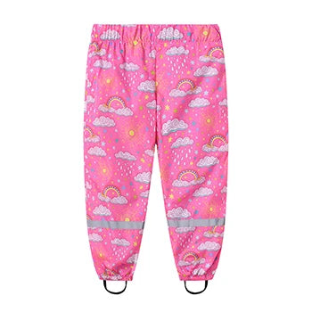 2 3 4 5 6 7 8 Years Girls Waterproof Pants Cute Cartoon Spring And Autumn Kids Pants New Fashion Boys Outdoor Children Clothing