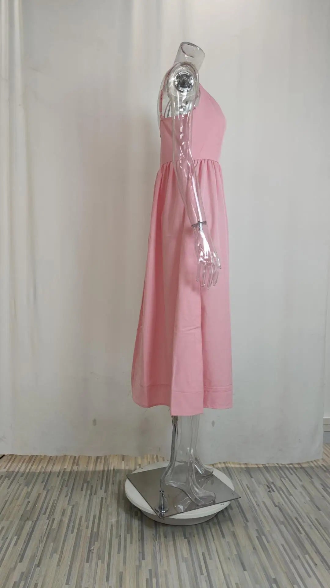 Summer U-neck Casual Female Vintage Elegant Spaghetti Strap Dress Women Elegant Solid Sleeveless A-line Midi Women's Dresses