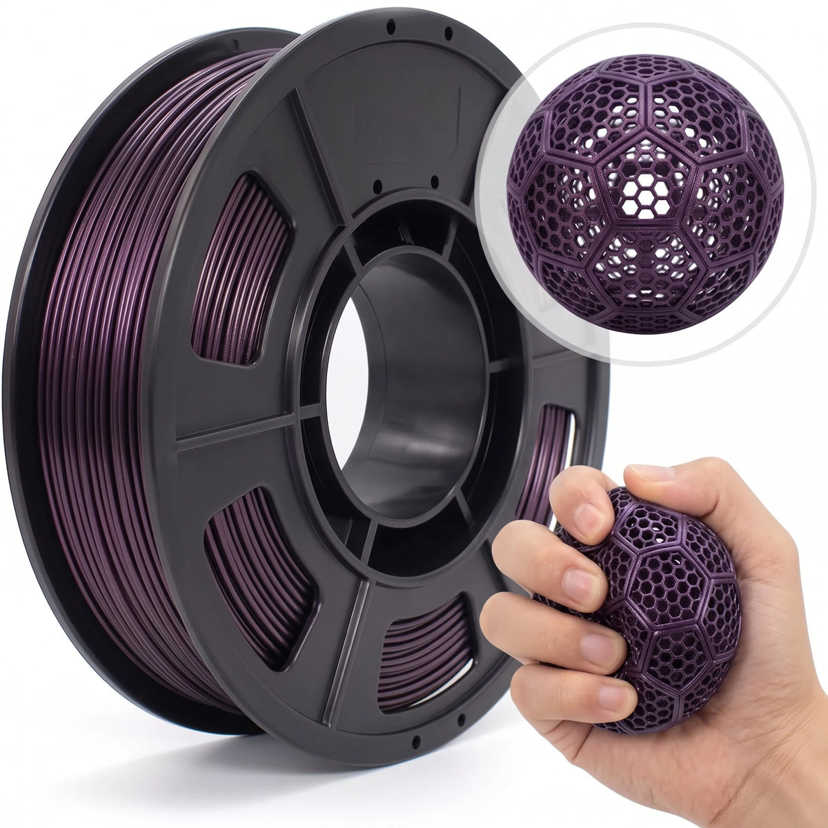 95A Chameleon TPU Filament 1.75mm,TPU Chameleon Color Green 250g 95A Flexible Soft 3D Printer Filament,Changes Color with Light