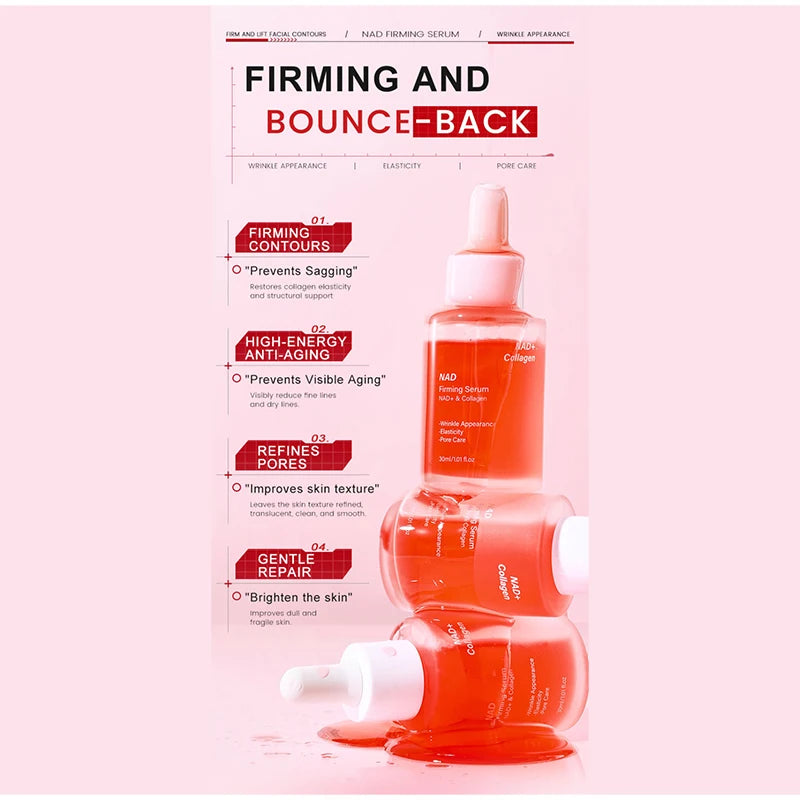 Pdrn Pink Peptide Serum Nad+ Collagen Firming Facial Essence Niacinamide Hydrating Serum Improve Elasticity Nourishing Face Care