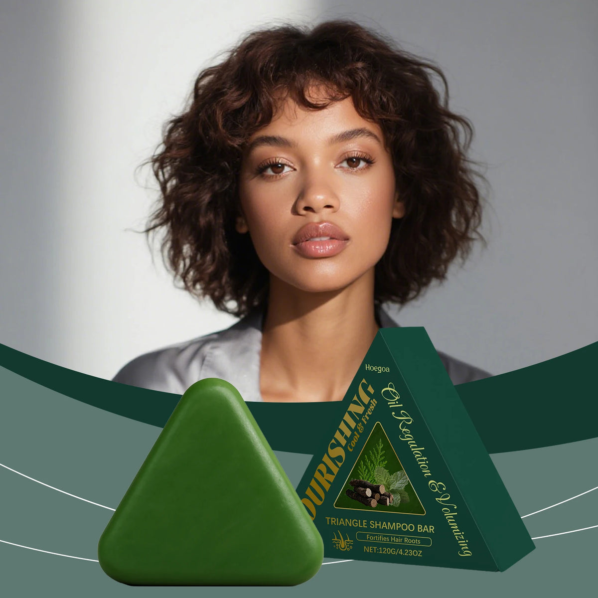 Triangle Green Hair Growth Soap Nourish Hair Roots Improve Dry Frizzy Damaged Hair Repair Regulate Grease Anti Hair Loss Shampoo