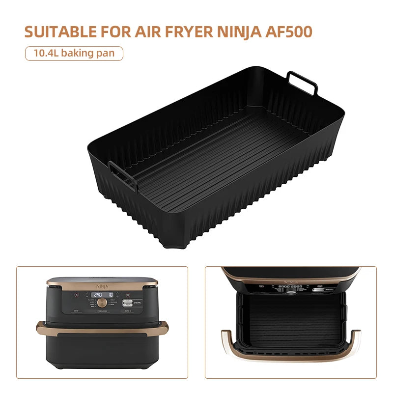 Silicone Air Fryer Liner for NinjaAF500 Non Stick Heat Resistant Easy to Clean Cooking Accessory Air Fryer Basket Air Frying Pan