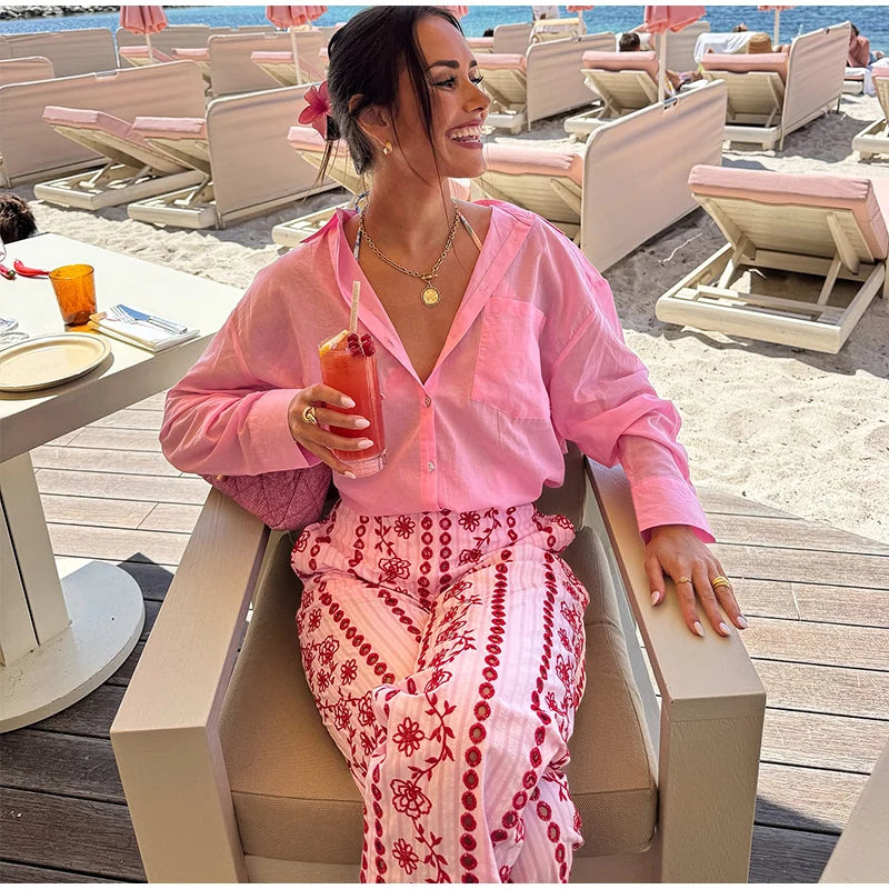Hollow out Embroidery Long Pants Woman High Waist Flower Loose Straight Versatile Trousers Casual Street Lady New Fashion Pants