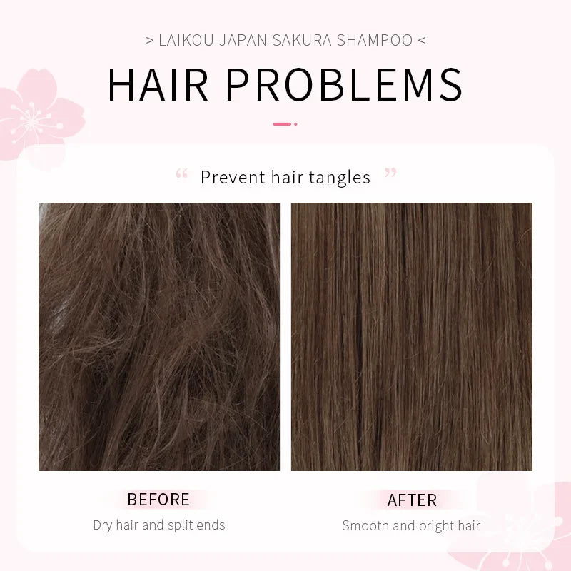 LAIKOU Japan Sakura Shampoo Repair Damaged Hair Moisturizing Nourishing Anti Dandruff Oil Control Shampoos Hair Cleansing Care