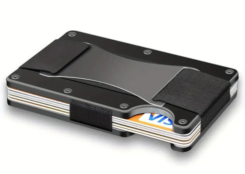 Minimalist Slim ANTI RFID Blocking Card Holder Men Aluminum Wallet Elastic Back Pouch ID Credit Case Unisex Travel EDC Purse