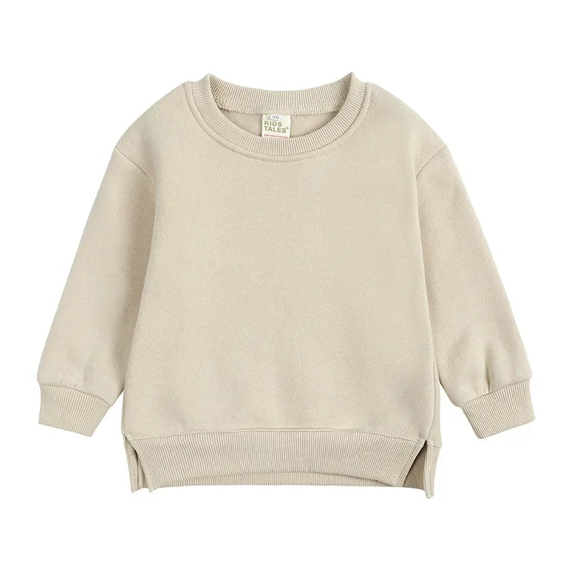 2026 Winter Spring Hoodies Pullovers Kids Boys Girls Clothes Korean Baby Thicken Fleece Sweatshirt Children's Clothing 6M-7T