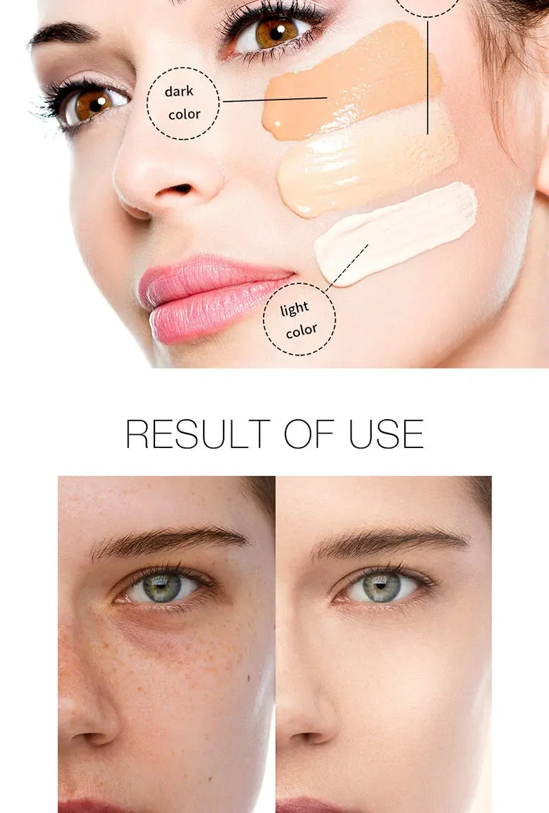 Liquid Foundation High Coverage Makeup Base Lasting Concealer BB Cream Waterproof Oil-Control Face Foundation Makeup Cosmetics