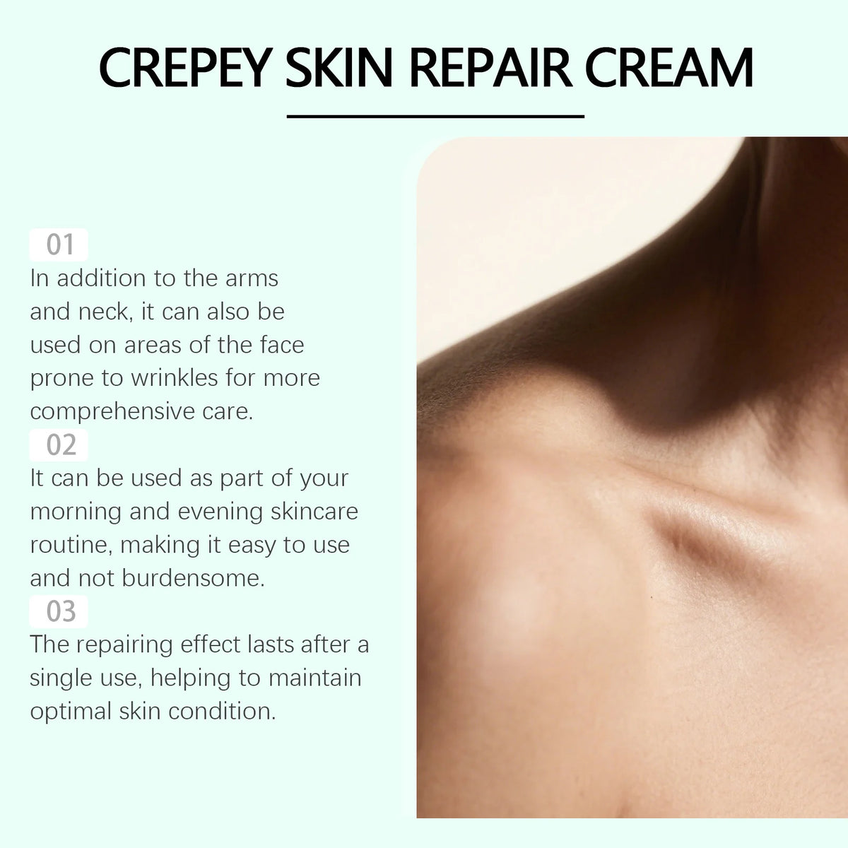 OceAura Crepey Skin Repair Cream Deep Nourishing Anti Wrinkle Sagging Reduction Elasticity Restoring Smoothing Skin Care Lotion