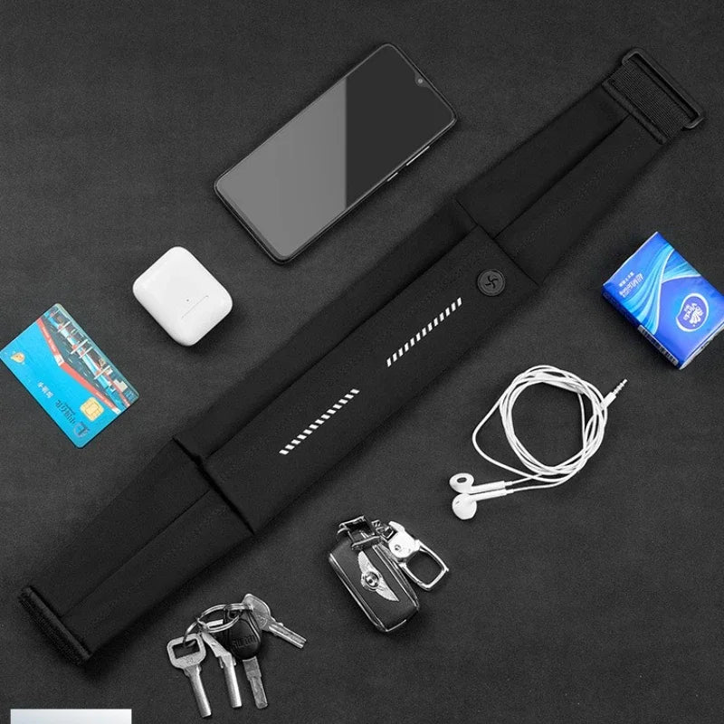New Outdoor Sports Running Waistband Phone Pouch For iPhone 15 14 13 12 11 Pro Max AirPods Pro 3 Ultra-thin GYM Waist Pack Bag