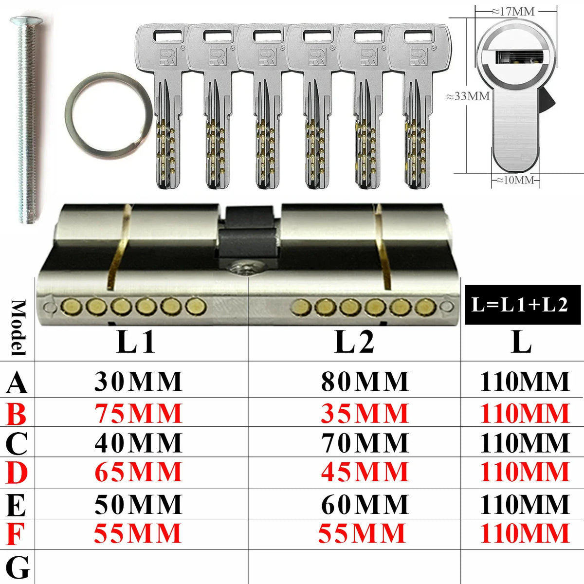European standard high quality Cylinder door,11-pin anti-theft cylinder door Entry door lock Cylinders for locks Entrance doors