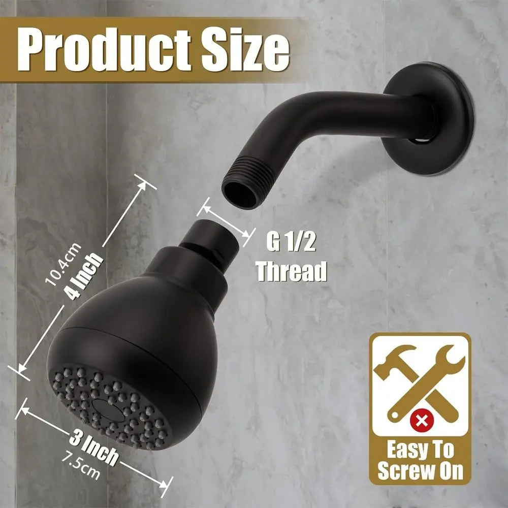 Silicone Nozzles Shower Heads Matte Black 360 Rotation Spray Shower Rustproof Powerful Water Flow Rain Shower Head Bathroom Use