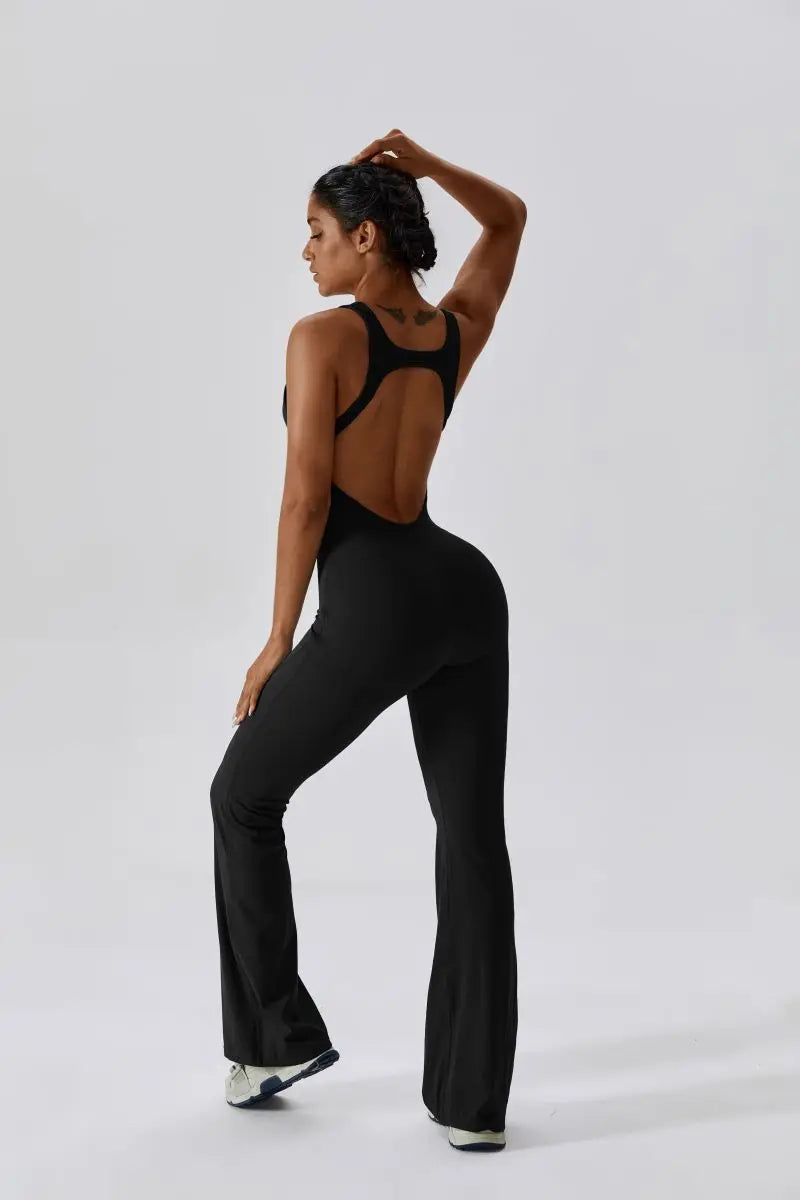 Summer Sport Yoga Jumpsuit Dance Traning Bell Bottoms One-Piece Clothes for Women Sport Set Women Workout Clothes for Women