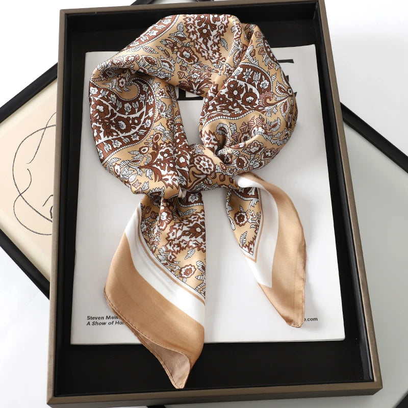 Lady Hair Dot Scarf Female Silk Square Scarves Head Wraps for Women Bandana Fashion Foulard Shawls Female Neckerchief Summer