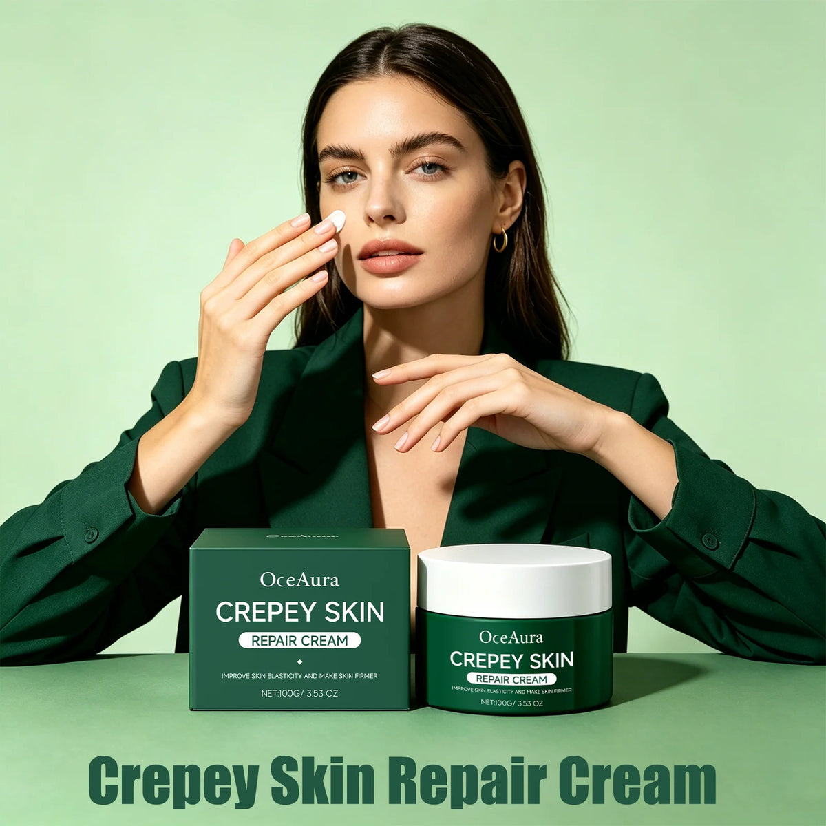 OceAura Crepey Skin Repair Cream Deep Nourishing Anti Wrinkle Sagging Reduction Elasticity Restoring Smoothing Skin Care Lotion
