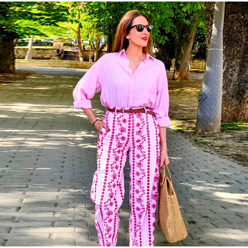Hollow out Embroidery Long Pants Woman High Waist Flower Loose Straight Versatile Trousers Casual Street Lady New Fashion Pants