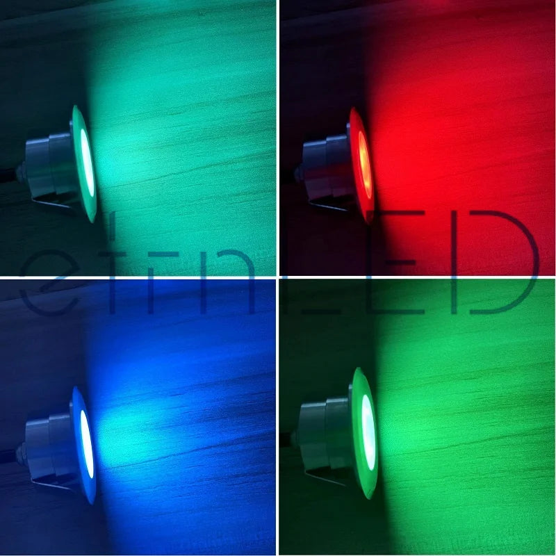 Outdoor Waterproof Led Lamp Garden Deck Terrace Floor Light RGB RGBW Recessed Inground Spot Short 12V 24V IP68 Stainless Steel