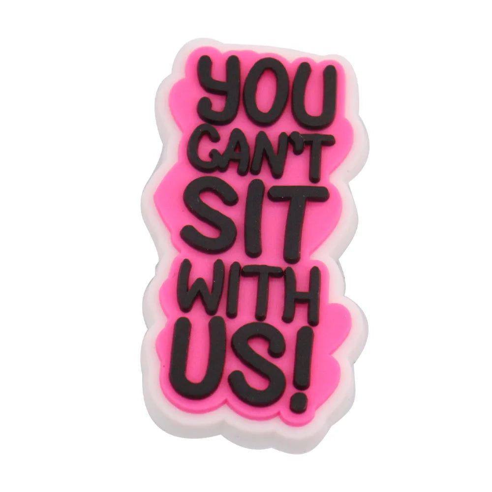 1-35PCS PVC Shoe Charms Limit Dose Not Exist Cool Libra Girls Thank You Love Feminist Buckle Clog Hole Slipper Decoration