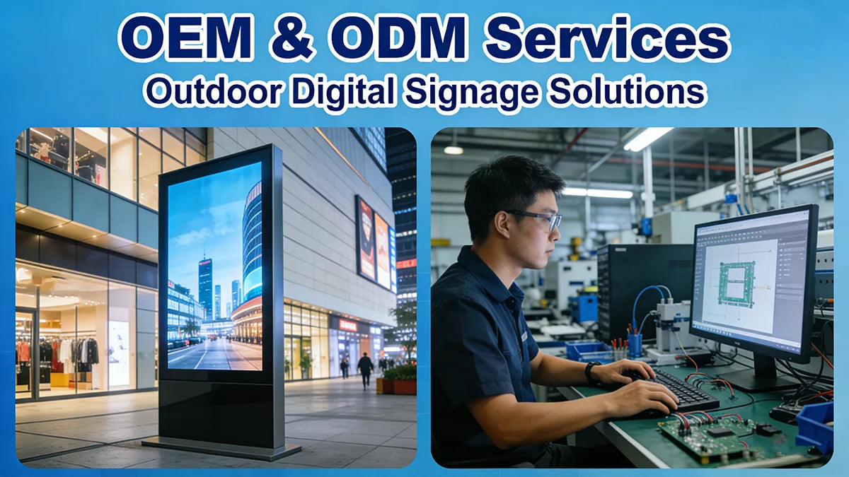 65 Inch 55 Inch Single Dual Side LCD Digital Signage High Brightness 2500 Nits Window Facing Advertising Android Player