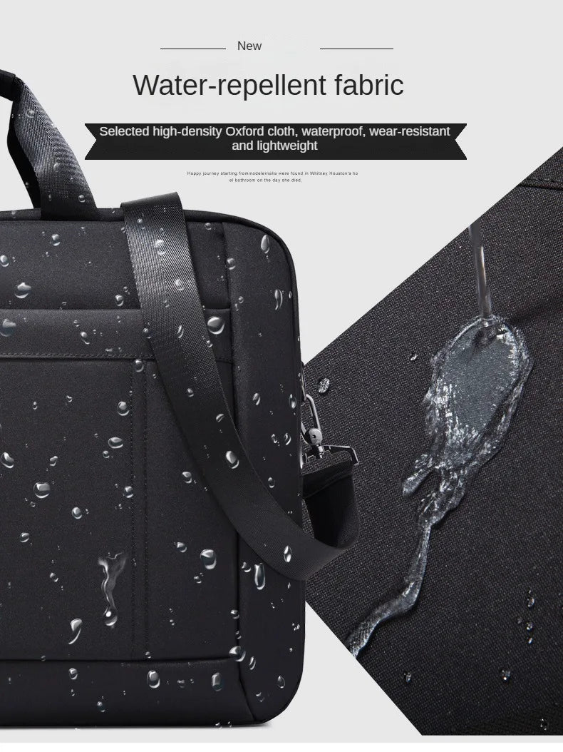 Men's Handbag Custom Image With Printed Logo Name Business Briefcase15.6-17.3inch Nylon Waterproof Laptop Bag