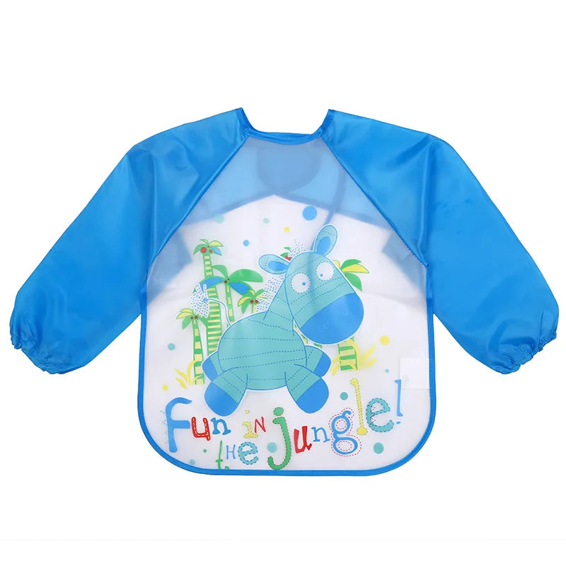 0-4 Years Baby Bibs Waterproof Kid Eating Clothing Children's Long Sleeves Feeding Smock Bib Baby Apron Bandana Bibs Clothes