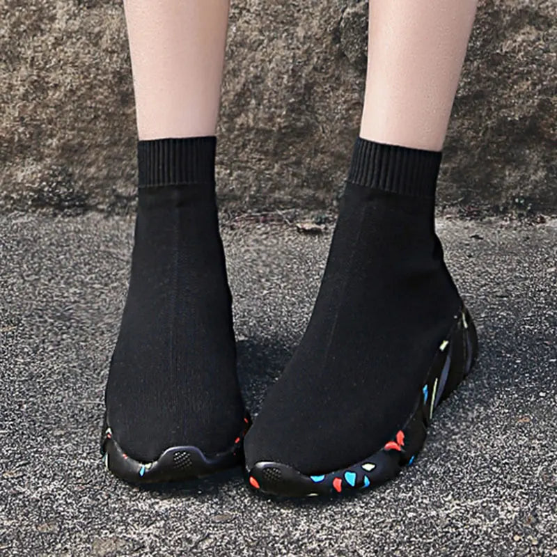 MWY Women's Sports Shoes High Top Warm Socks Shoes Casual Sneakers Men Zapatillas De Mujer Ofertas Walking Shoes Size 35-47