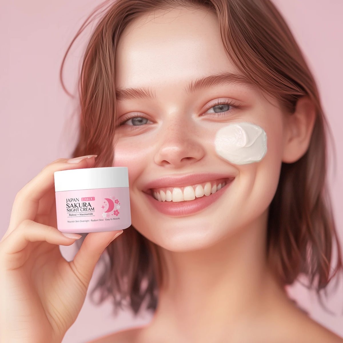 LAIKOU Japan Sakura Day & Night Cream Set 30g*2 Day Hydrating Night Repair Radiant Skin Care Kit