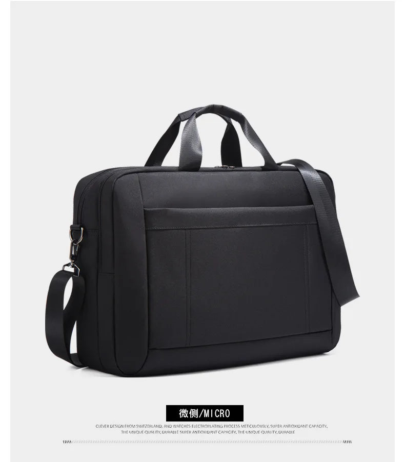 Men's Handbag Custom Image With Printed Logo Name Business Briefcase15.6-17.3inch Nylon Waterproof Laptop Bag