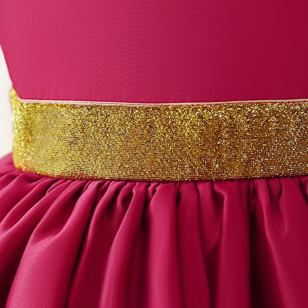 Ma Sha Bear Girls Party Maid Dress 2pcs Toddler Lolita 1st Birthday Wedding Princess Prom Dress Carnival Halloween Kids Clothing