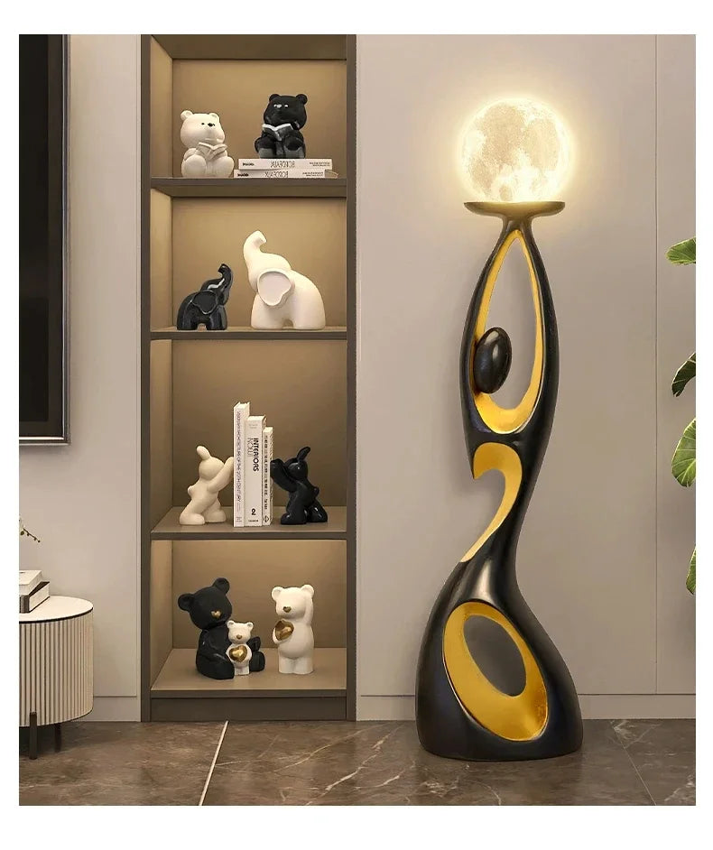 NEW Home Decoration Art Light Luxury Creative Living Room TV Cabinet Floor Decoration Night Glow Resin Sculpture LED Floor Lamp