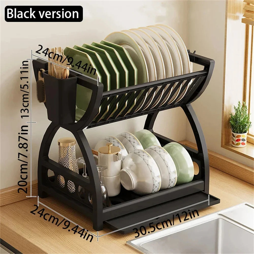 Kitchen Storage Rack, Bowl And Dish Storage Rack, Drain Rack, Household Multifunctional Bowl And Chopstick Rack Storage Box 