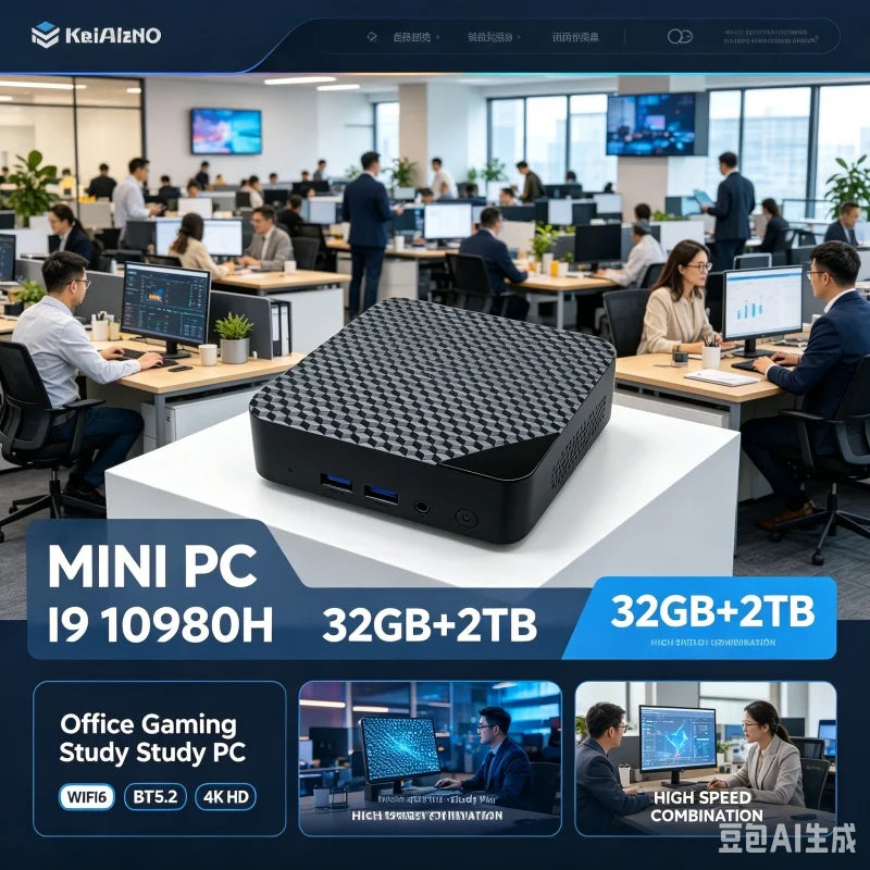 NEW Mini PC Intel Core I9 10980HK PC Gaming Computer 8/16GB RAM 1TB 2TB M.2 SSD WiFi 6 BT5.2 4K HD Portable Desktop Pc