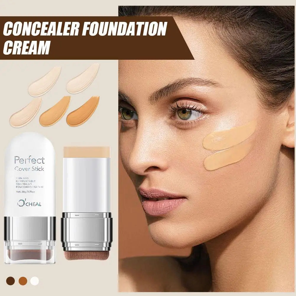 Perfect Cover Stick Concealer Foundation Stick, Lightweight Natural Coverage, Smooth Texture Easy Application For Daily Makeup