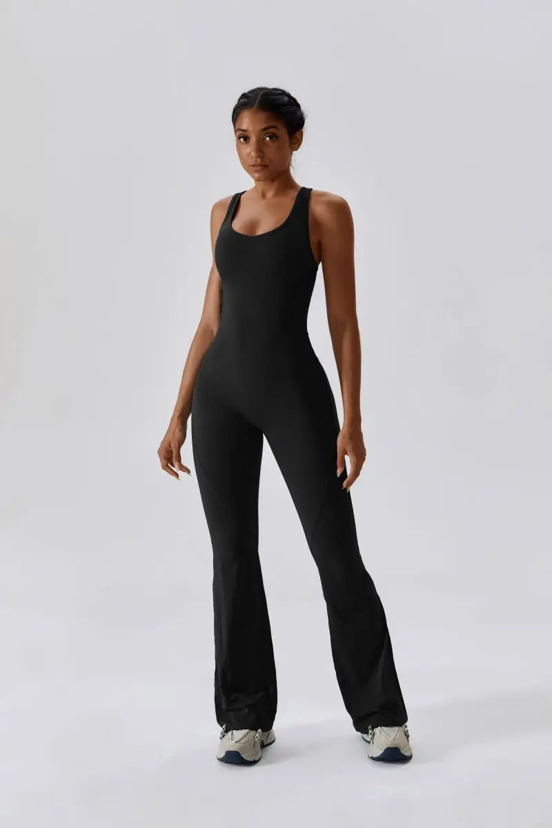 Summer Sport Yoga Jumpsuit Dance Traning Bell Bottoms One-Piece Clothes for Women Sport Set Women Workout Clothes for Women