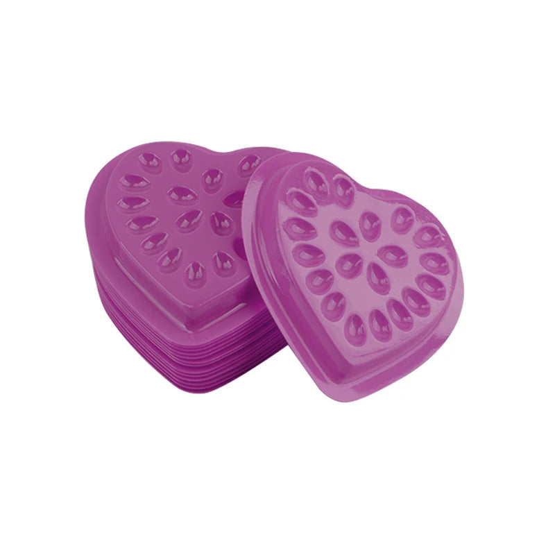 100 pcs Disposable Pvc Heart Shape Flower Holder Sticker Lash Glue Adhesive Pallet For Women Eyelash Extension Makeup Tools