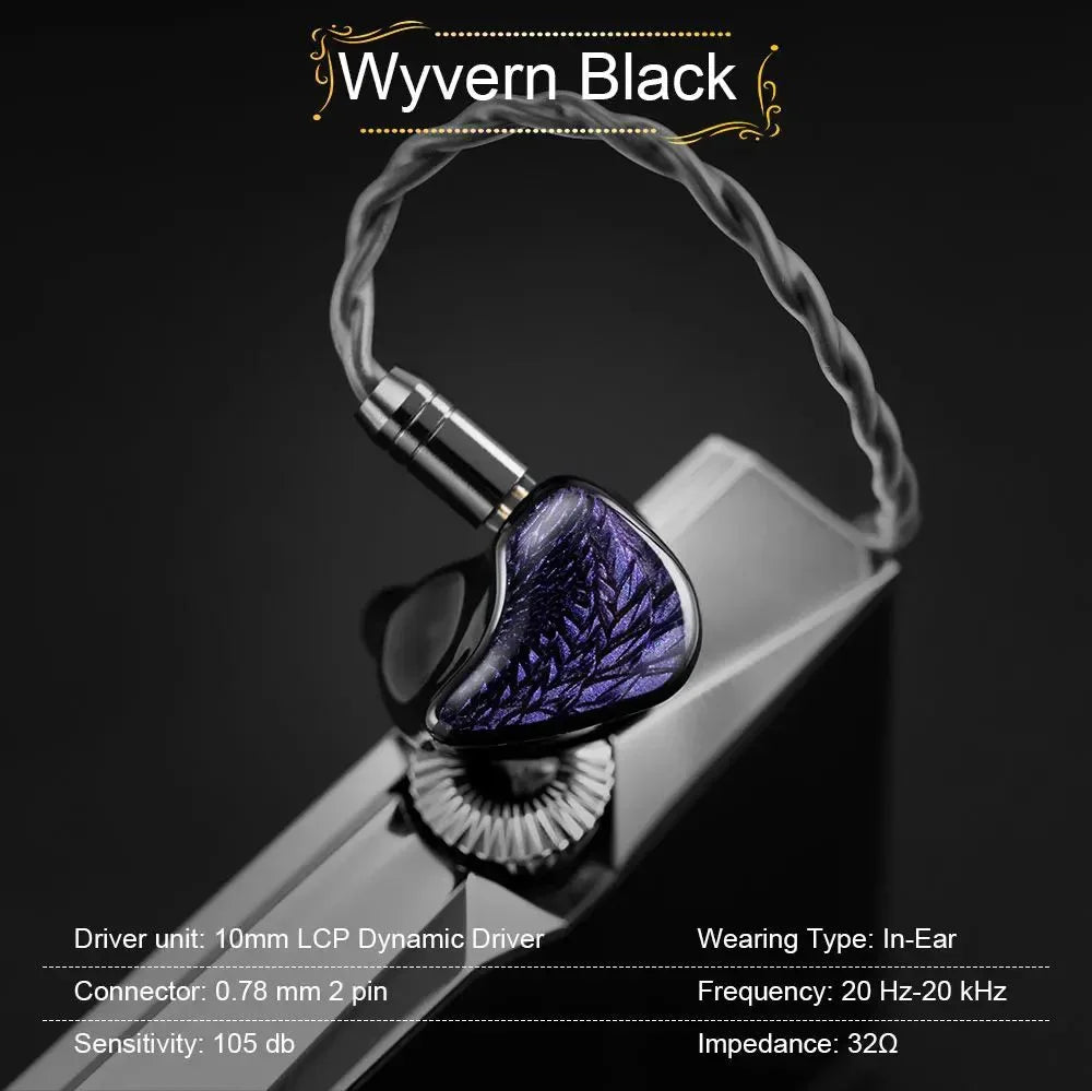 Kinera Celest Wyvern / Wyvern PRO / Wyvern Black 1DD In-Ear Earphone Dynamic Driver 0.78mm Wired HiFi Earbuds Gaming Mic
