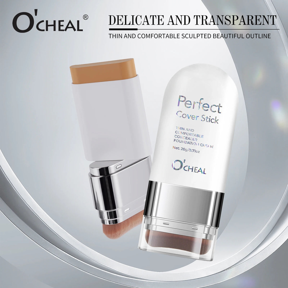 O'CHEAL Perfect Cover Stick Thin And Comfortable Concealer Foundation Cream Stick Instant Natural Waterproof Long-lasting Makeup