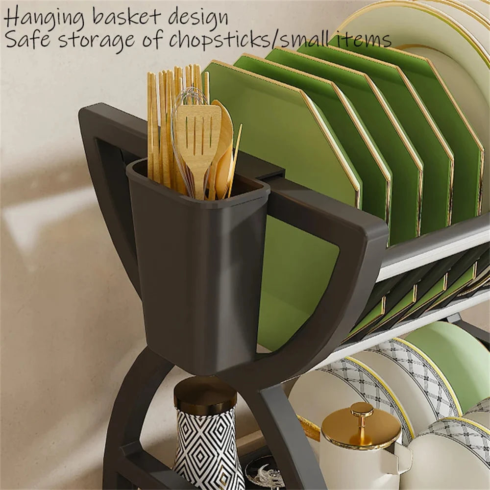 Kitchen Storage Rack, Bowl And Dish Storage Rack, Drain Rack, Household Multifunctional Bowl And Chopstick Rack Storage Box 