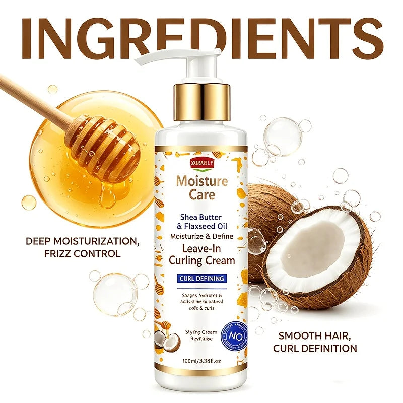 ZORAELY Curl-Defining Cream – leaves hair shiny and smooth, creating a natural, effortless curly look. 100ml
