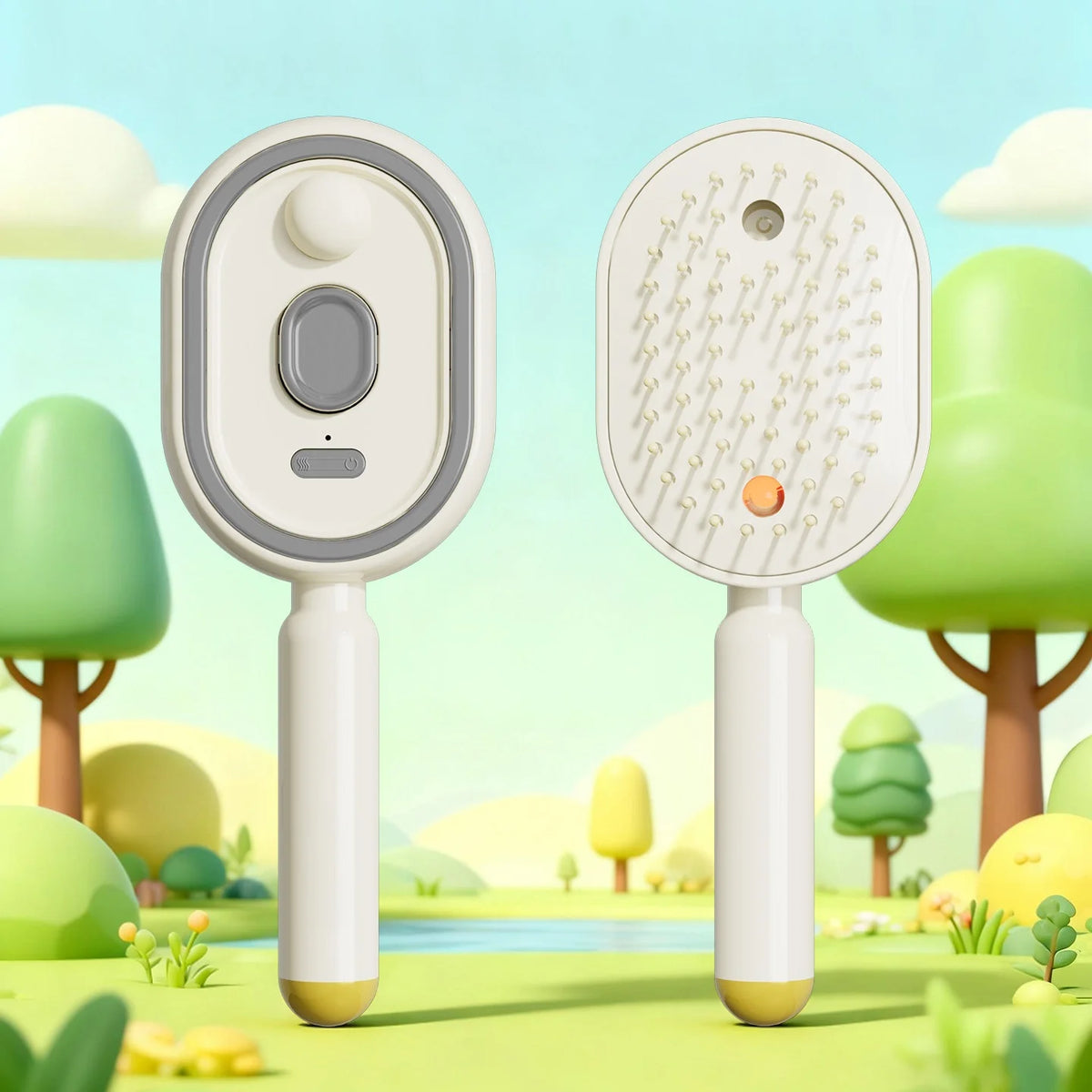 1 Set 3 In 1 Electric Spray Air Cushion Massage Comb Self Cleaning Steam Essential Oil Rechargeable For Frizzy Hair Scalp〔DD329〕