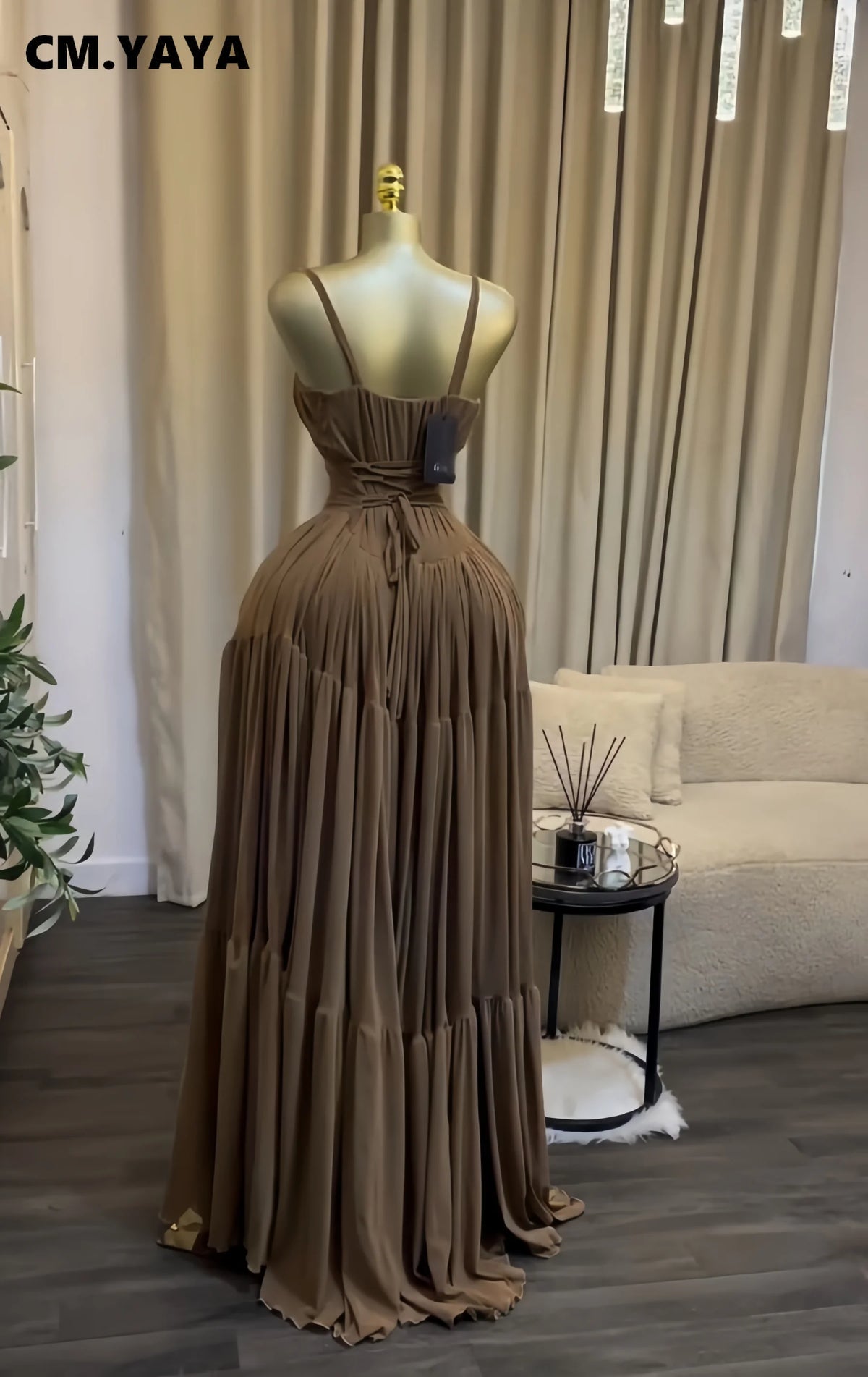 CM.YAYA 2026 Fall Winter Women Long Sleeve Slash Neck Long Maxi Dress Slim Evening Birthday Trendy Sexy Vacation Party Dresses
