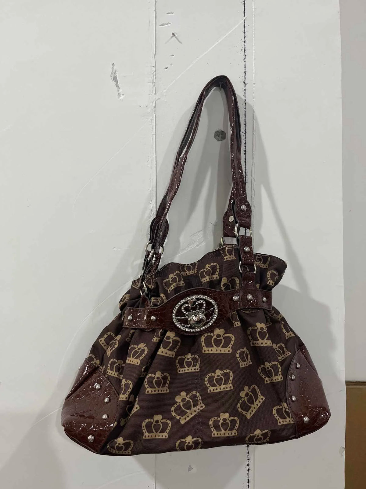 Luxury Women Rivet Handbag,Y2k Girls Metal Studded Underarm Shoulder Bag,Niche Belt Buckle Commuter Chic East-West Tote Bag