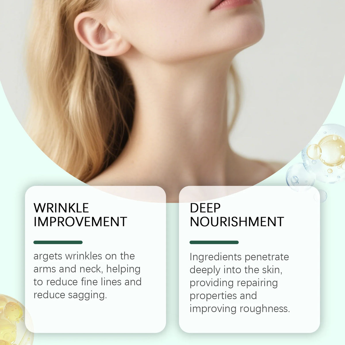 OceAura Crepey Skin Repair Cream Deep Nourishing Anti Wrinkle Sagging Reduction Elasticity Restoring Smoothing Skin Care Lotion