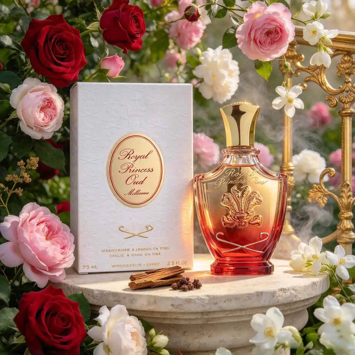 Royal Princess Oud Ebony Perfume, Floral Amber Tone, Ladies' Perfume, 7.5ml 2.5oz, Lasting Fragrance, Raspberry, Jasmine, Ebony, Patchouli, Daily Commuting Fit, Suitable For Birthday And Anniversary Gifts.