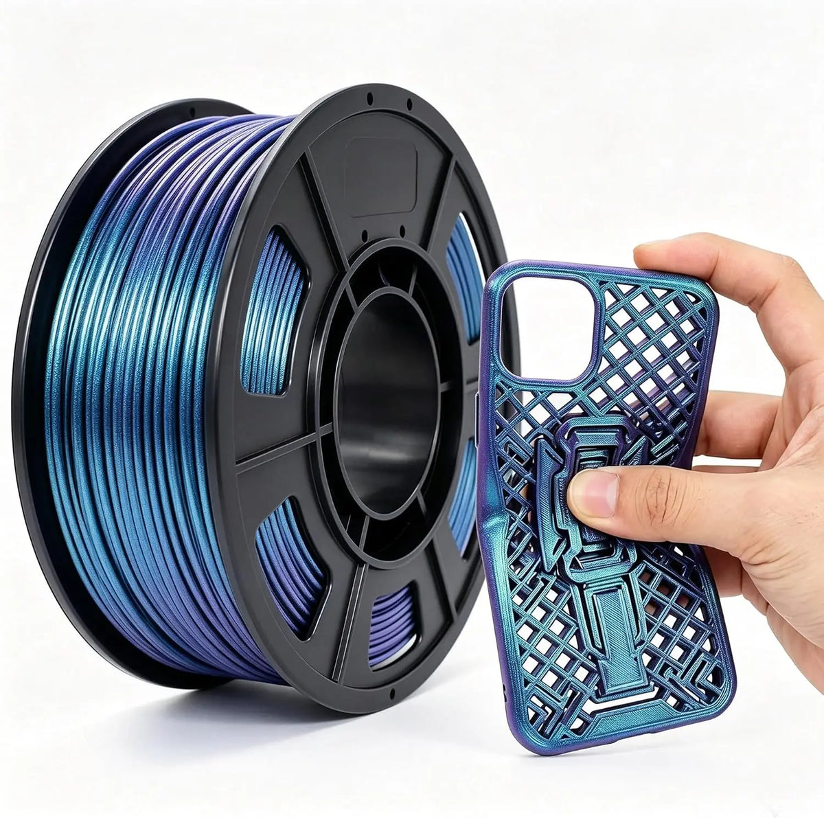95A Chameleon TPU Filament 1.75mm,TPU Chameleon Color Green 250g 95A Flexible Soft 3D Printer Filament,Changes Color with Light