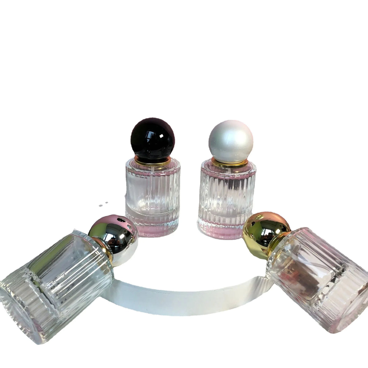30ml 50ml Thick Vertical Bar Glass Perfume Bottles Travel Pocket Glass Spray Empty Round Mist Dispenser Atomizer